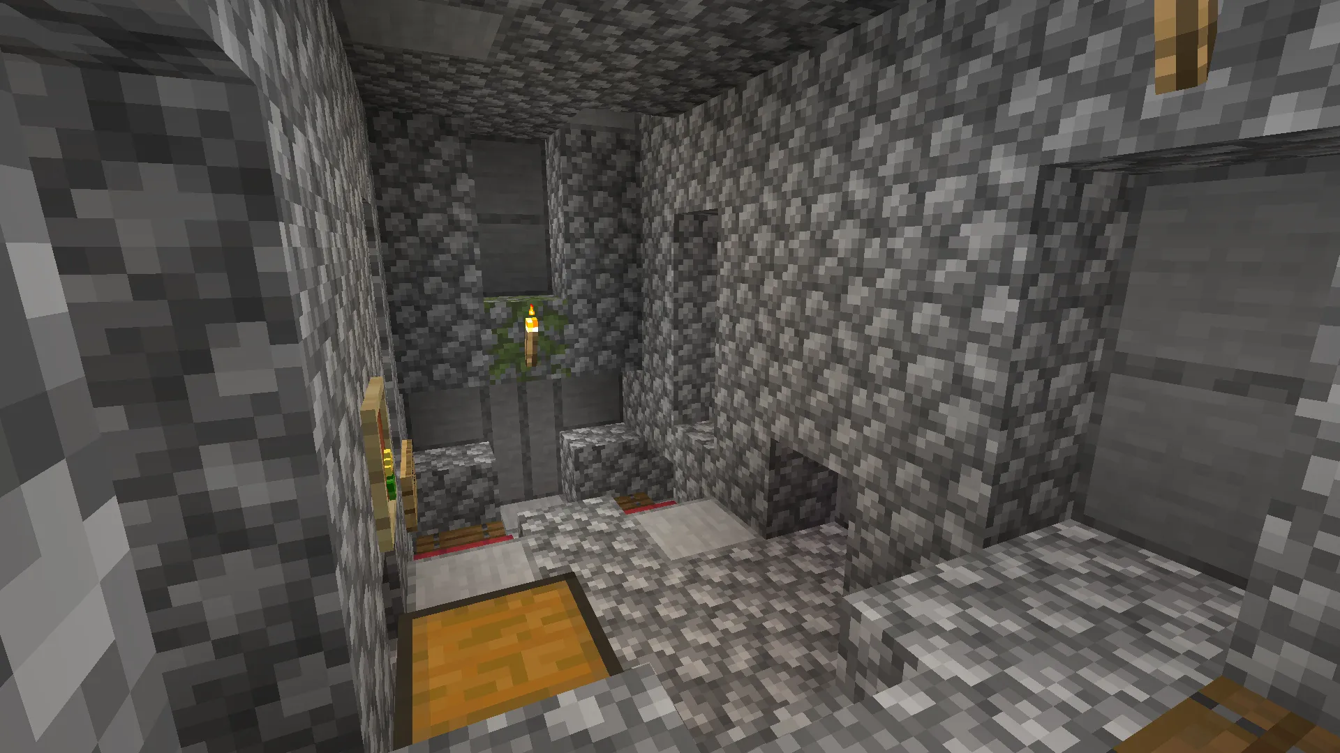 Micromouse Tank Schematic Screenshots 5 Interior view of the crew quarters inside a large cobblestone tank structure
