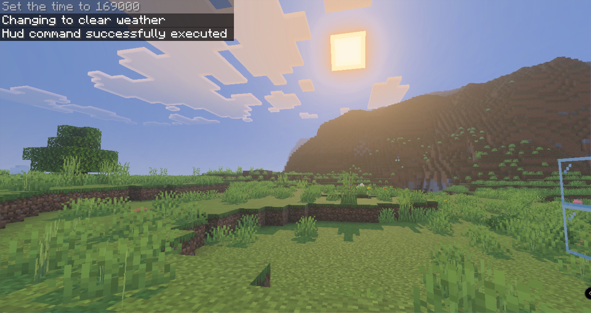 More Body Actions Pickup Carry Addon Screenshot 1 More Body Actions Pickup Carry Addon showing a sunset and command text