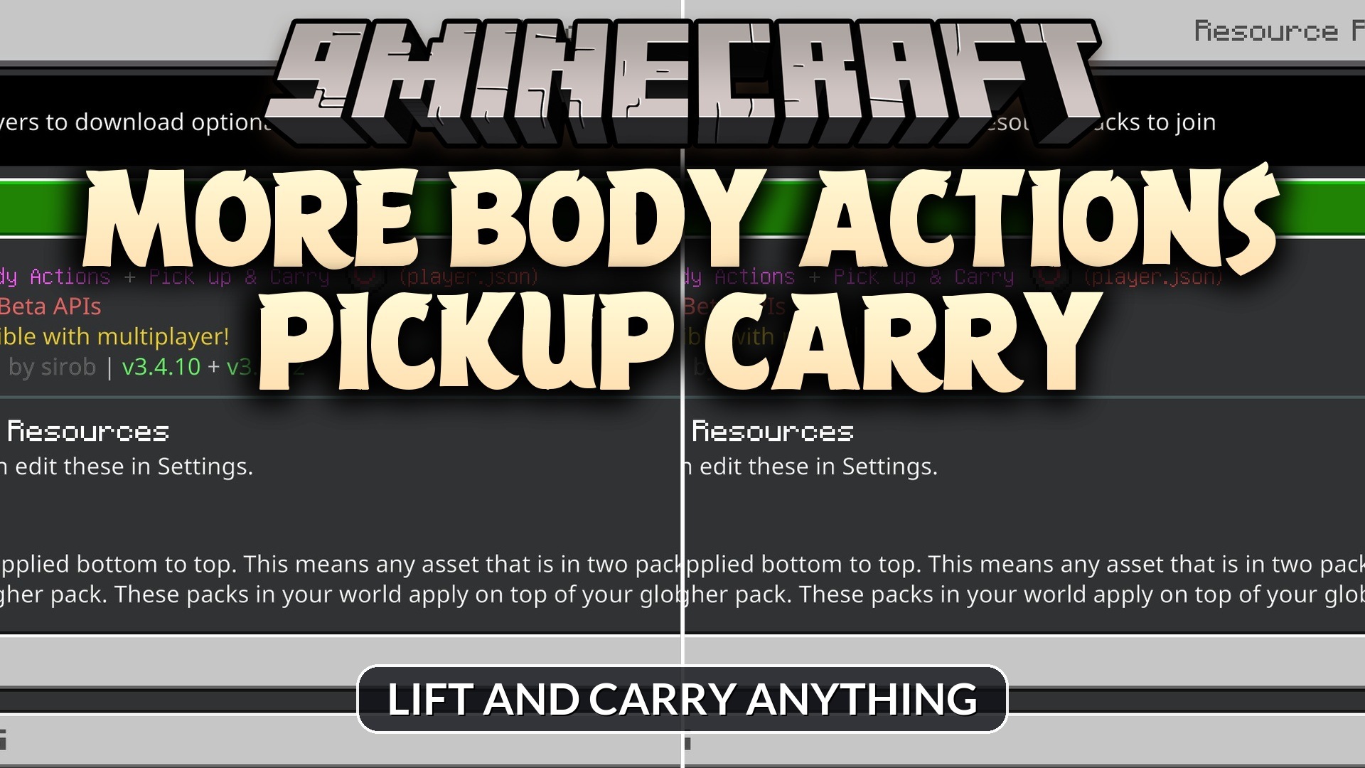 More Body Actions Pickup Carry Addon