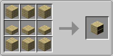 More Chiseled Bookshelf Variants Mod Screenshot 12 Crafting recipe for a birch chiseled bookshelf using planks and slabs