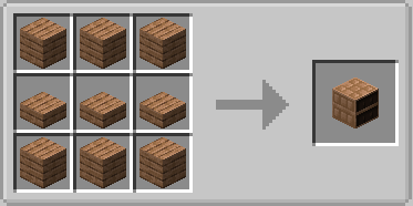 More Chiseled Bookshelf Variants Mod Screenshot 13 Crafting recipe for a custom chiseled bookshelf variant in a crafting table