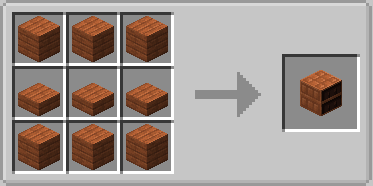More Chiseled Bookshelf Variants Mod Screenshot 14 Crafting a custom chiseled bookshelf using wood blocks and slabs in Minecraft