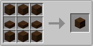 More Chiseled Bookshelf Variants Mod Screenshot 15 Crafting recipe for a dark oak chiseled bookshelf using planks and slabs