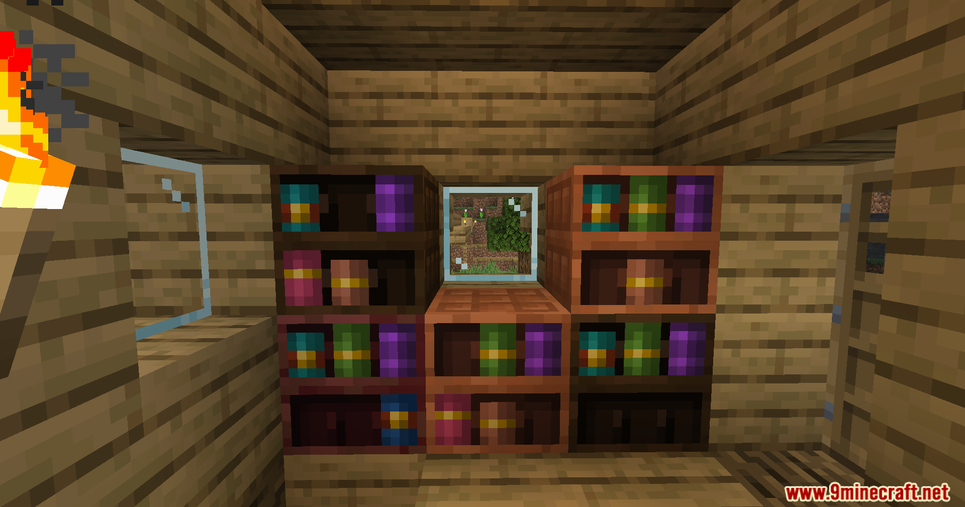 More Chiseled Bookshelf Variants Mod Screenshot 5 More Chiseled Bookshelf Variants Mod adds custom bookshelves for every vanilla wood type