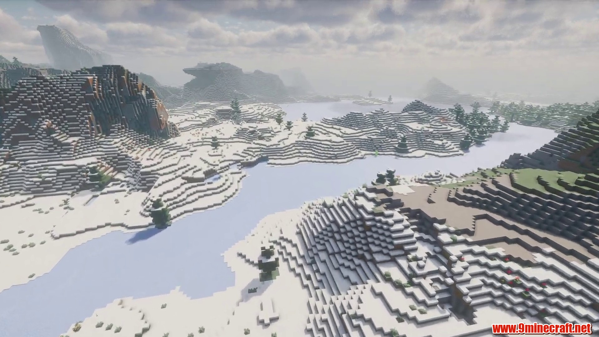 Scenic terrain from Minecraft seed -8552434216256029619