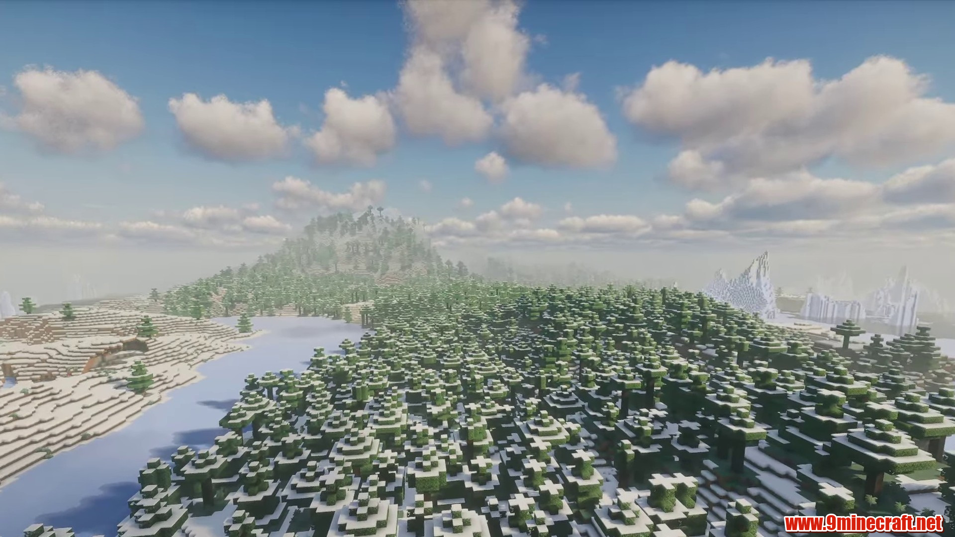 Scenic terrain from Minecraft seed 8743386494761790961