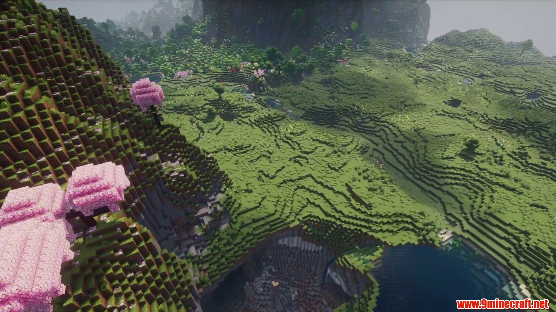 Scenic terrain from Minecraft seed -8573460825349808061