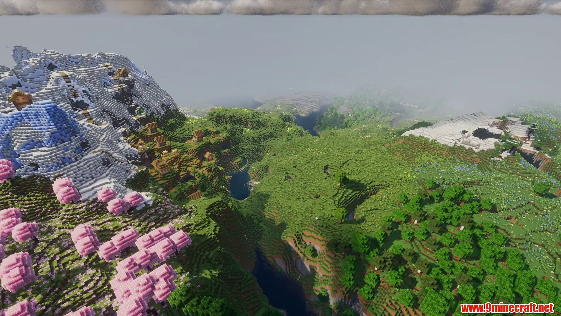 Snow Sakura Village Seed in Minecraft seed -8378285814653060317