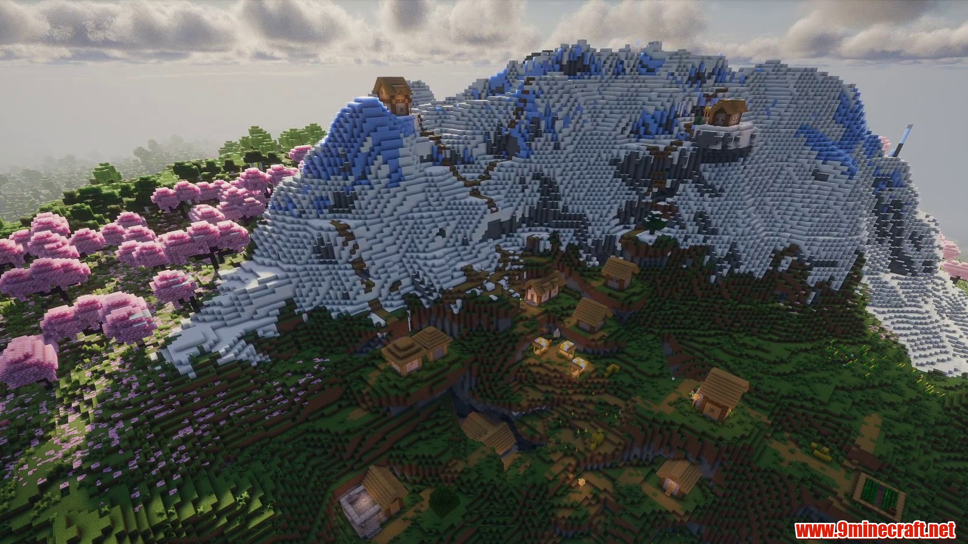 Scenic terrain from Minecraft seed -8378285814653060317