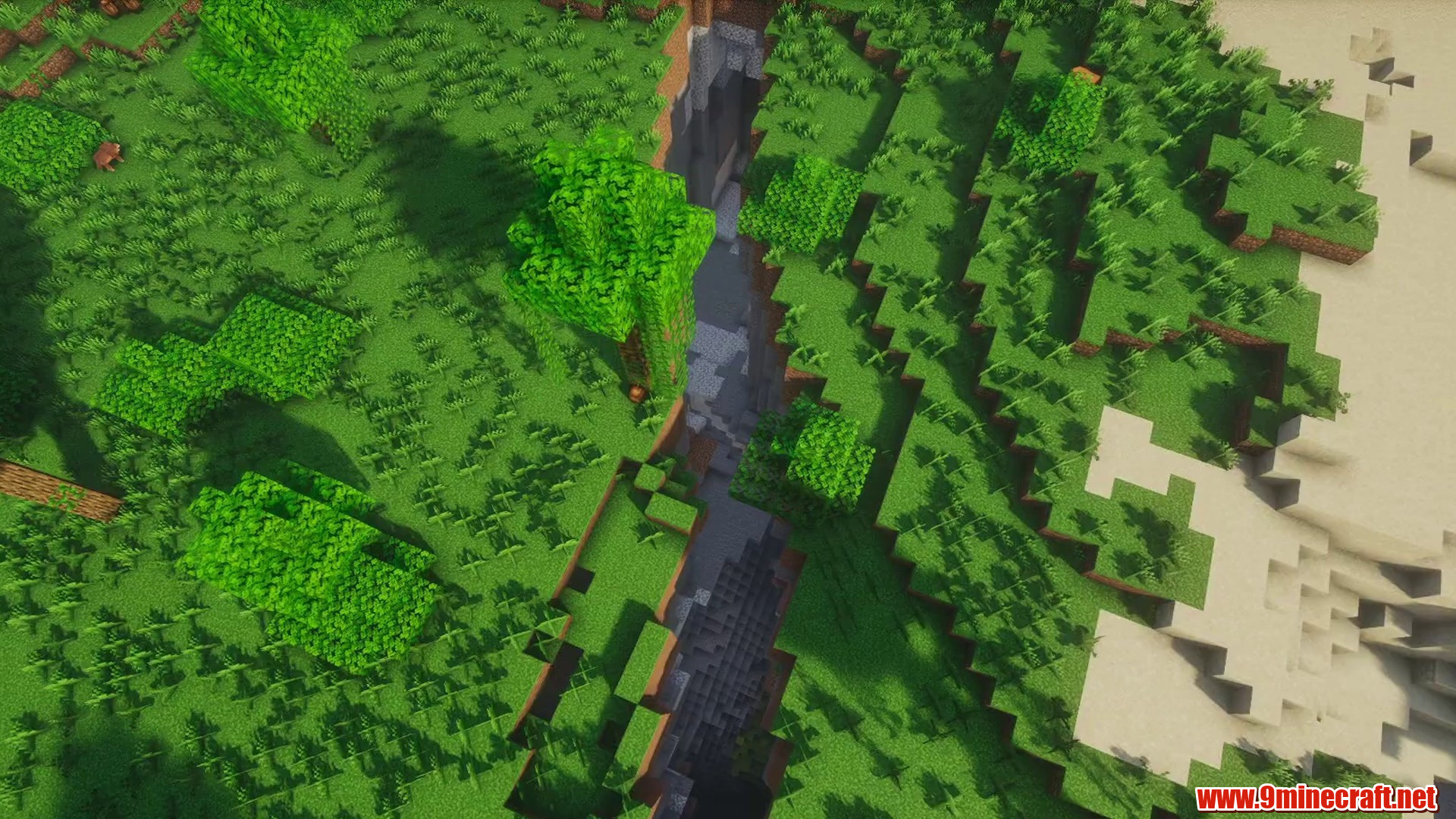Scenic terrain from Minecraft seed 5360099987208388078