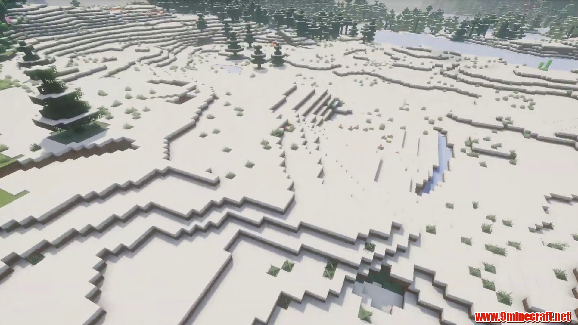 Scenic terrain from Minecraft seed -1586766248735492443