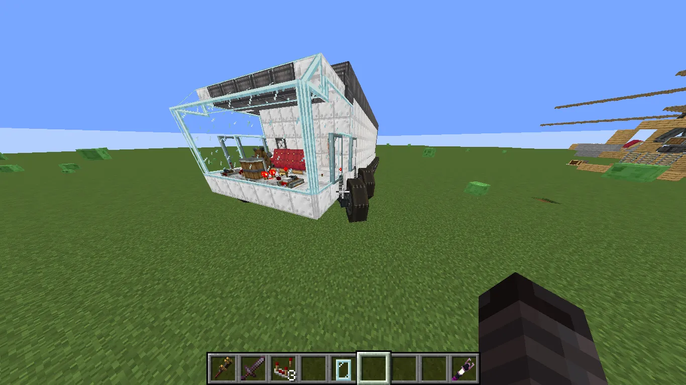 My First Car Schematic Screenshots 6 A large white vehicle from the My First Car Schematic in Minecraft