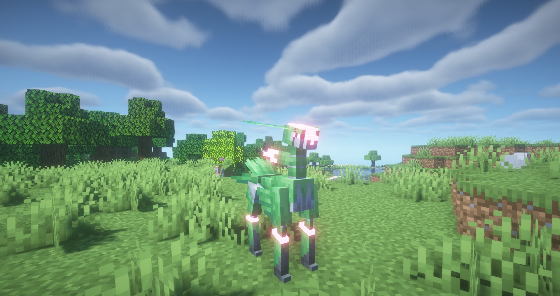 Mystic Mons Data Pack Screenshot 8 Iron Leaves creature model standing in a grassy field under a clear sky