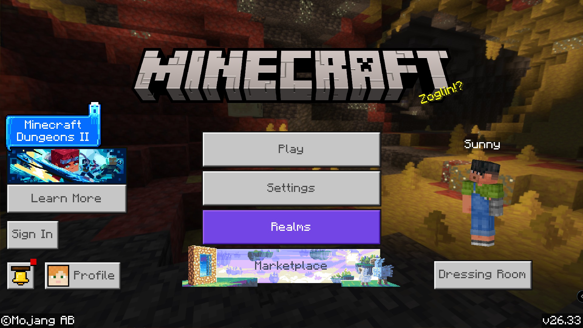 Neon Boys Pvp Skin Pack Screenshot 4 Minecraft Bedrock main menu featuring a skin from Neon Boys PvP Skin Pack