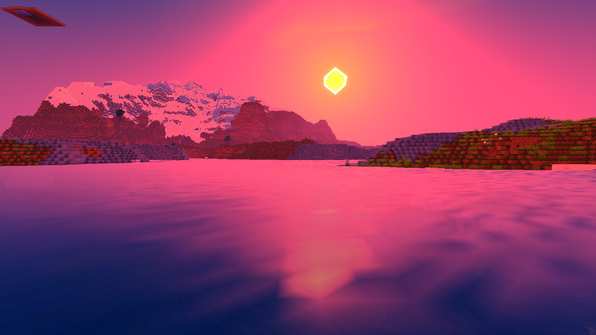 Newb Complementary Shader Screenshot 10 Sun over rippling ocean water with the shader