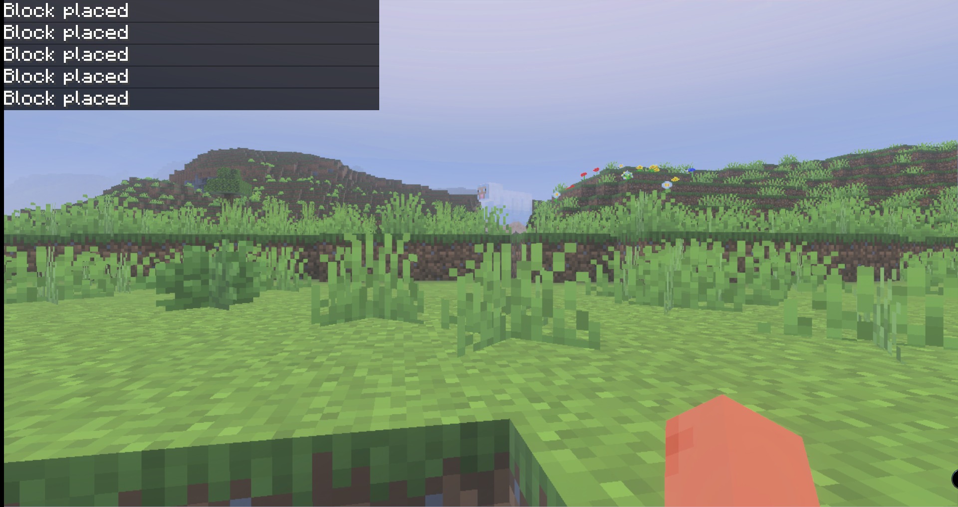Newb Complemetary Shader Compatible with Minecraft Texture Pack Screenshot 5 Minecraft landscape with warm lighting and hills under beautiful skies