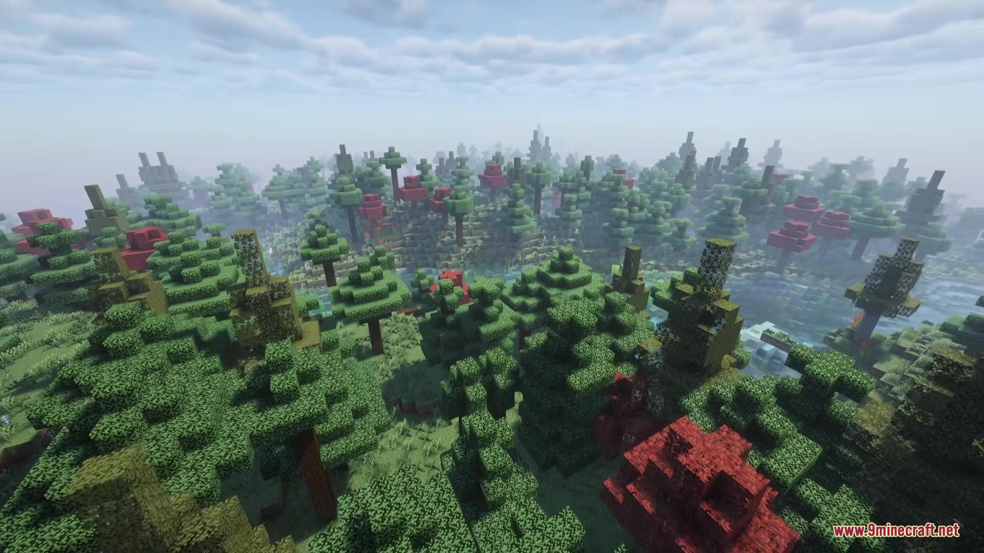 No Mans Land Mod Screenshot 3 No Mans Land Mod adds a lush maple forest with green and red trees