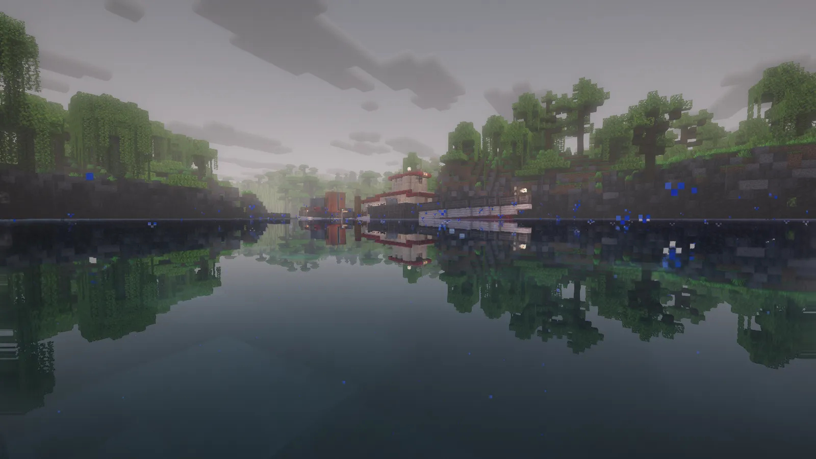 Ocean Hammer Schematic Screenshots 2 The Ocean Hammer ship floats on a calm river with clear water reflections