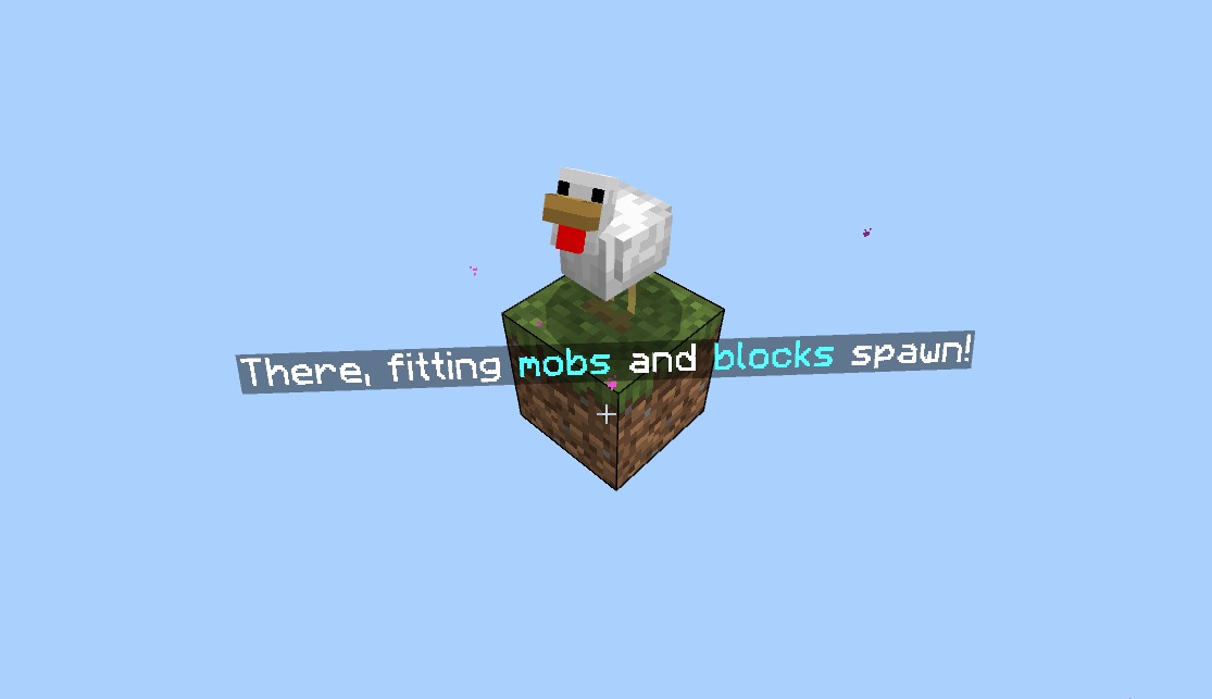 One Block Map Screenshot 3 One Block Map starts players on a single floating grass block in the sky