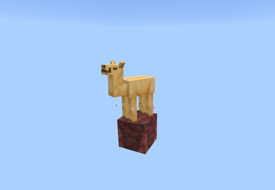One Block Map Screenshot 6 Breaking the infinite block spawns a camel on a floating netherrack block