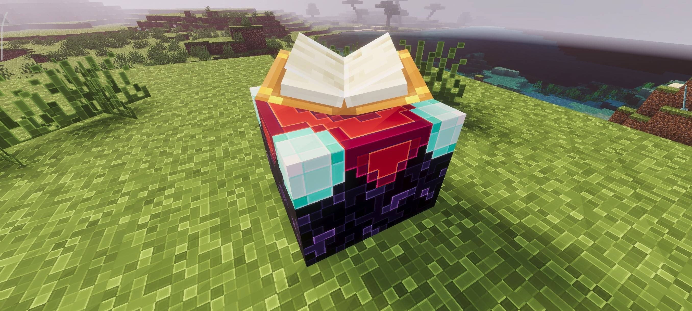 High resolution enchantment table with sharp outlines and detailed textures in a field