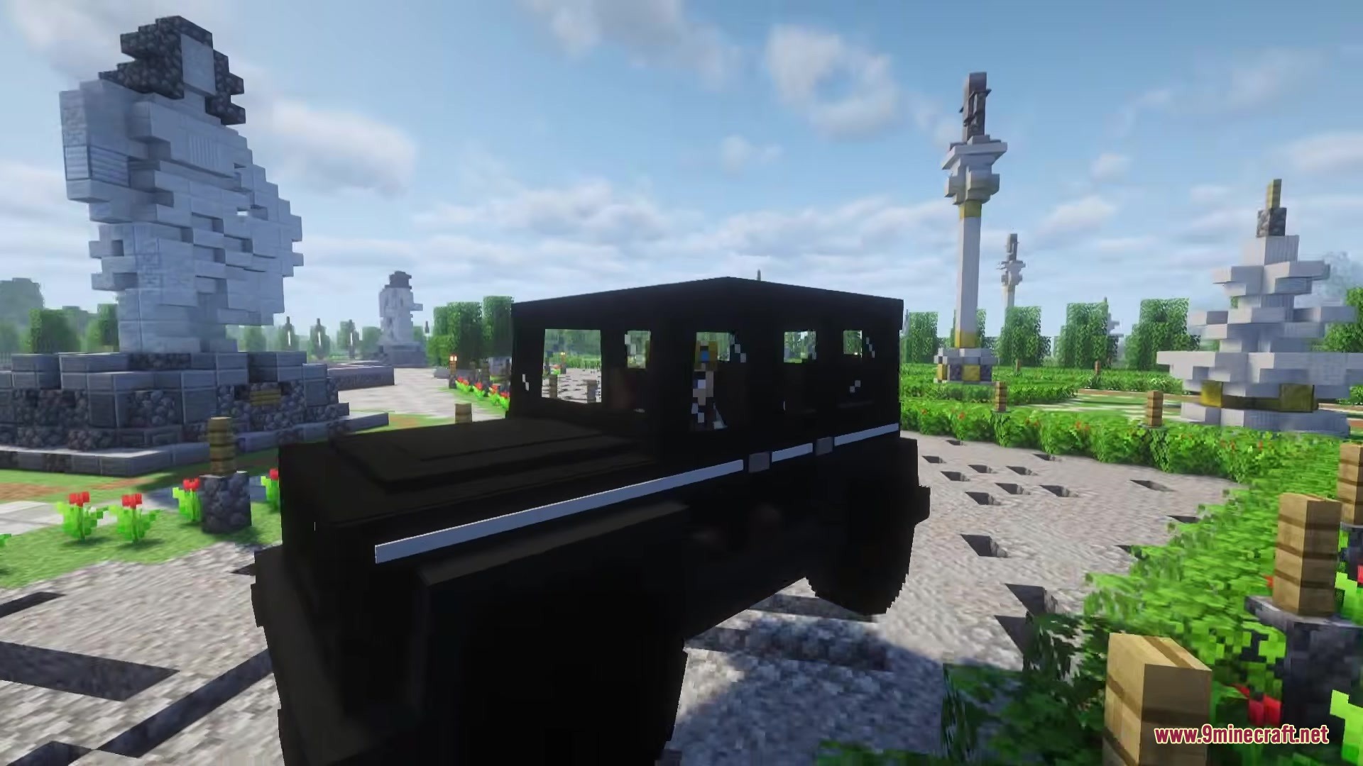 P Dcar G63 Mod Screenshot 5 A black luxury SUV from the P Dcar G63 Mod in a scenic park