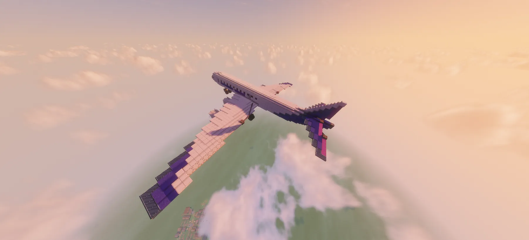 Passenger airplane Lokheed Achtung A333 flying high above the clouds