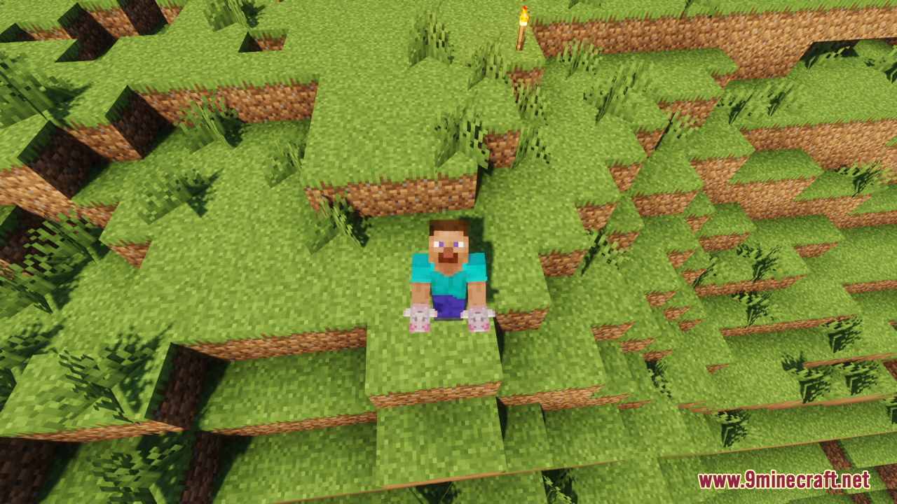 Minecraft character holding two Pink Girlfriend Totems of Undying on a hill