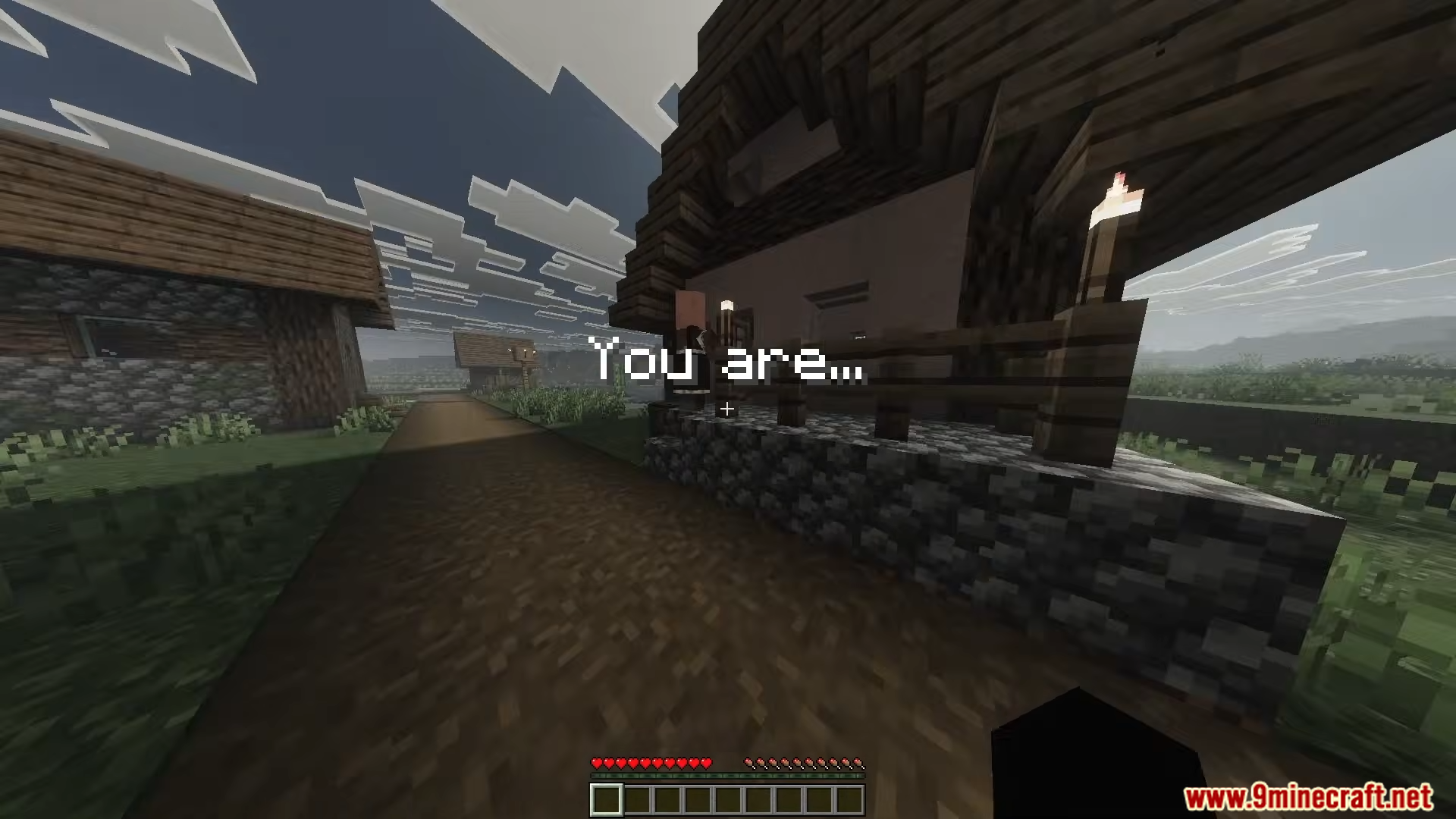 Playmate Addon Screenshot 6 Player in a village looking at text that says you are