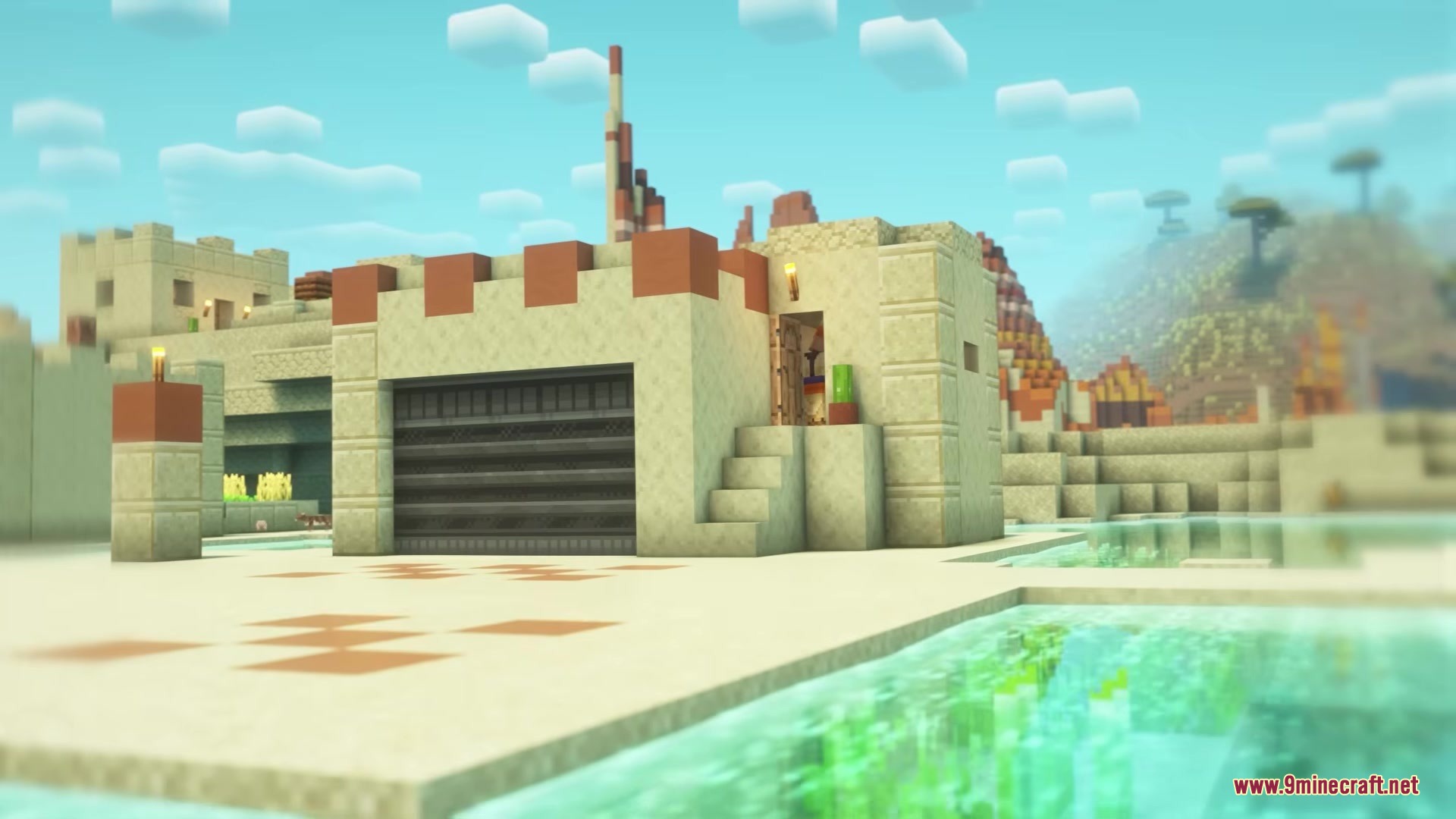 Prime Slayer Demon Slayer Mod Screenshot 6 A custom desert building featuring sandstone blocks from the Prime Slayer Mod