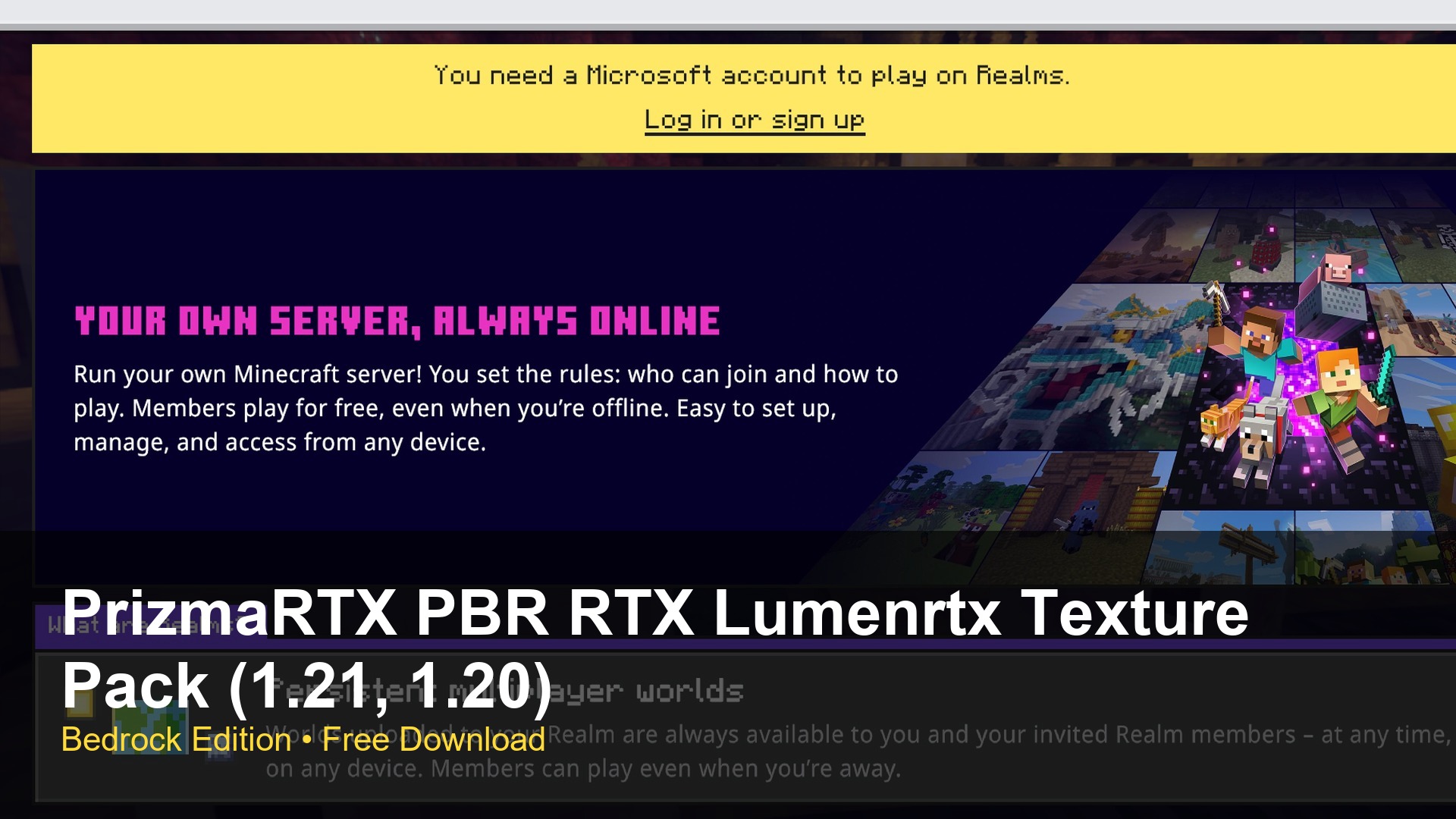 PrizmaRTX PBR RTX Lumenrtx Texture Pack (1.21, 1.20) – Stunning Visual Overhaul