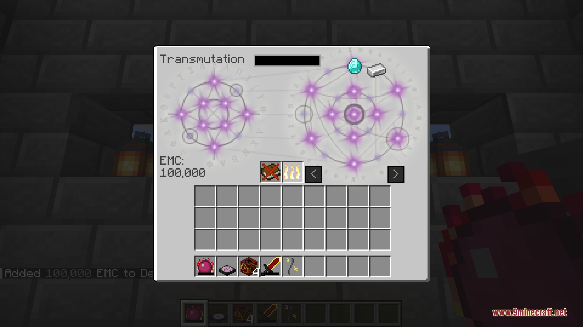 The Transmutation Table with banked EMC and learned items - anything you have learned can be withdrawn again for its EMC cost.