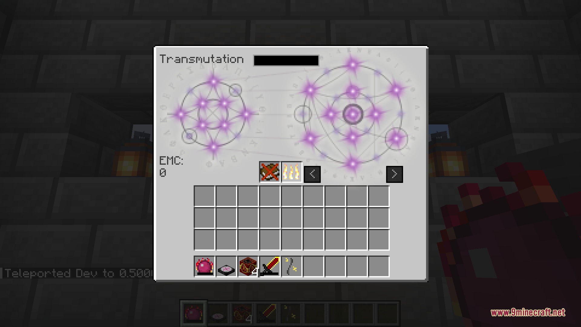 A fresh Transmutation Table before anything is learned - place items inside to permanently unlock them and bank their EMC value.