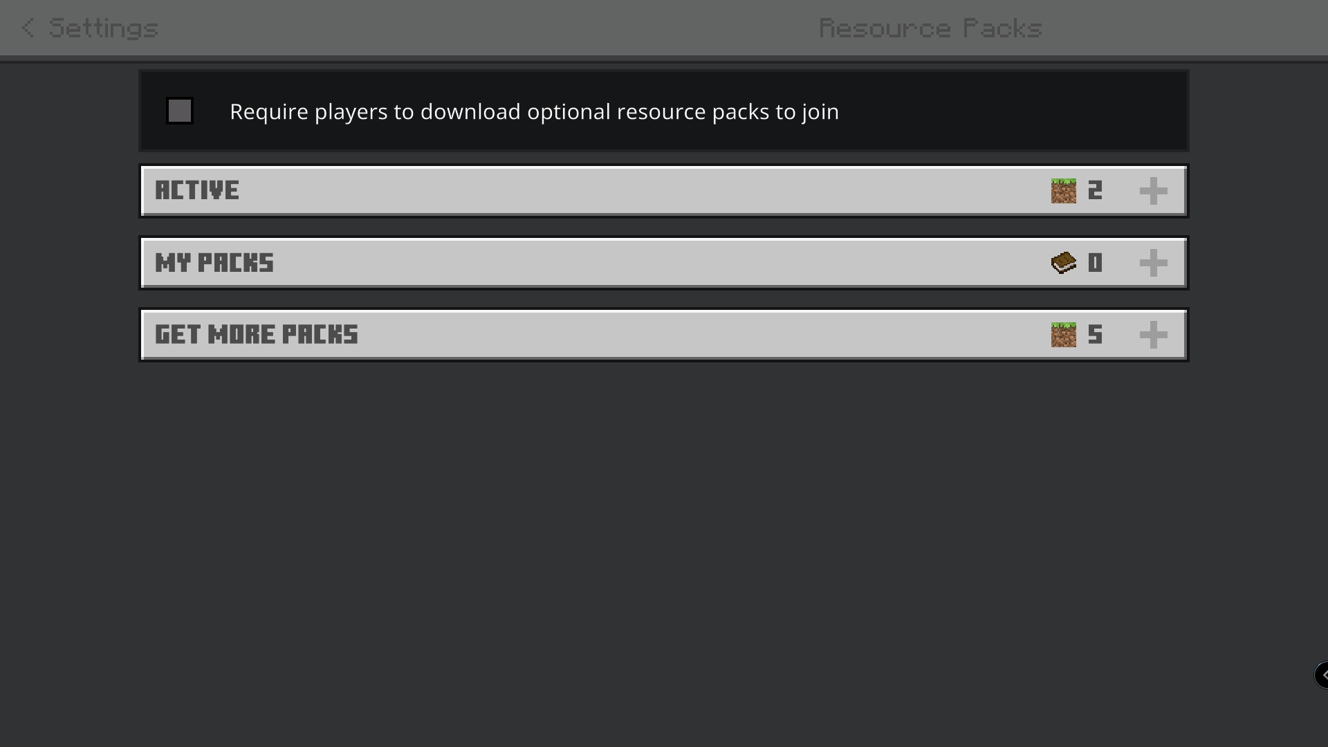 Raiyon's Java Saturation Regeneration Addon Screenshot 1 Resource packs menu showing active files for Raiyons Java Saturation Regeneration Addon