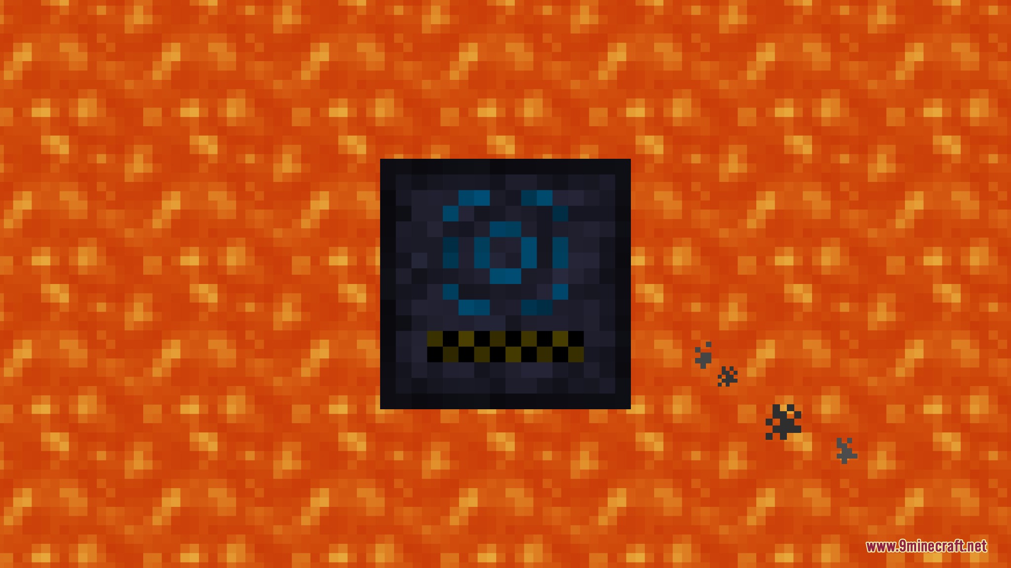 Overhead view of the lava pump drawing molten rock from below