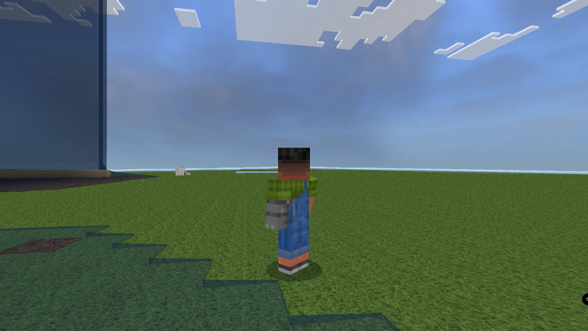 RealSource Realistic Texture Pack Screenshot 6 Player character looking at a flat landscape with high definition grass textures