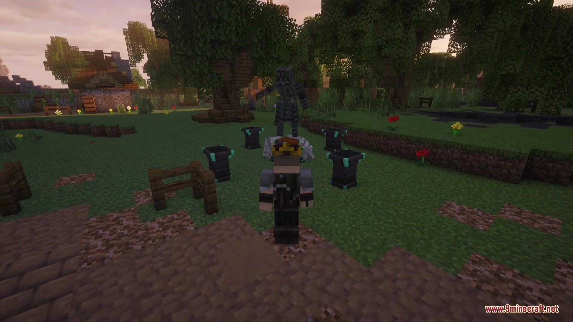 The Remnant Ossukage boss spawning behind a player in a dark forest