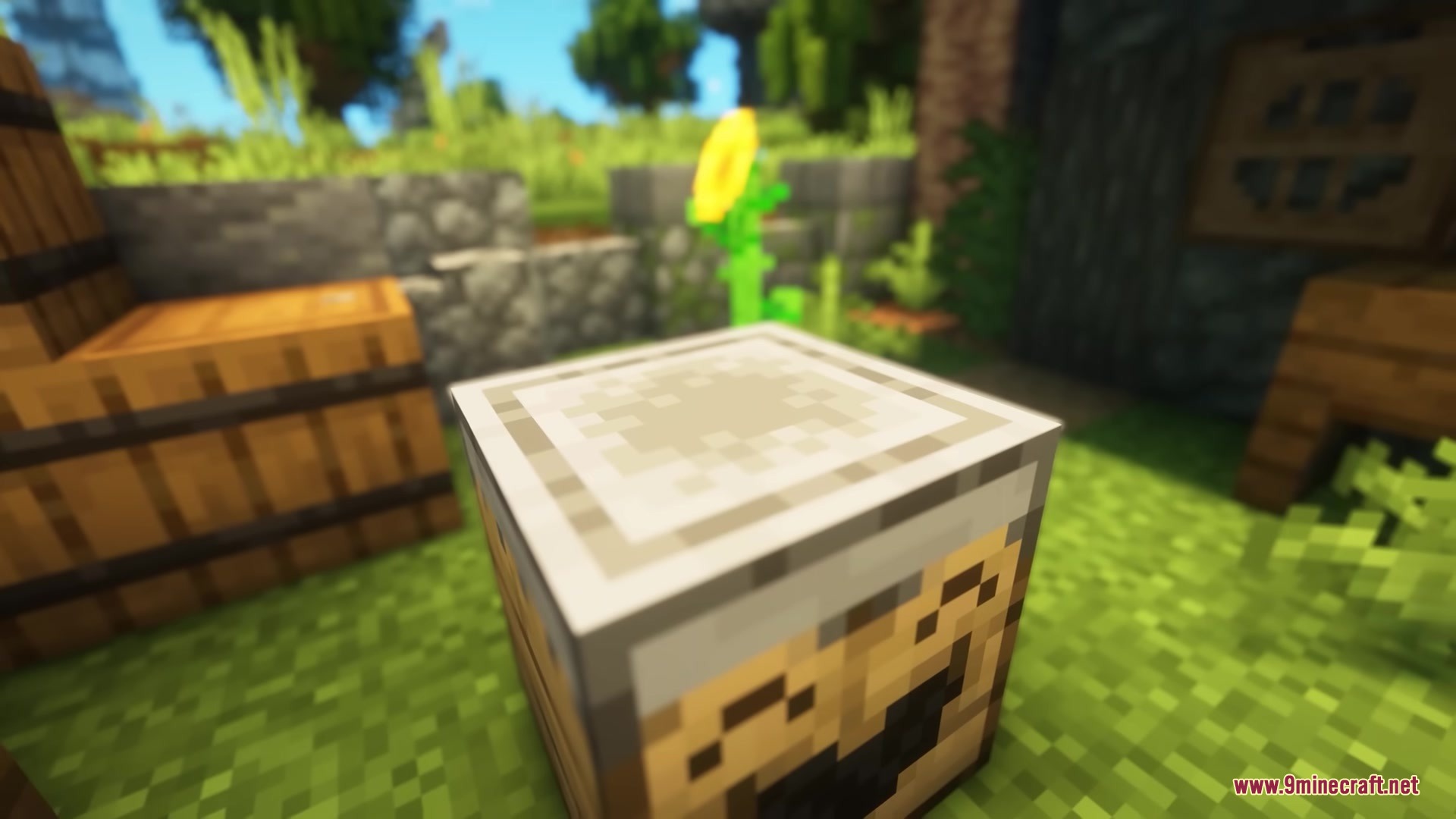 Close up view of the top texture of the functional Repair Station block