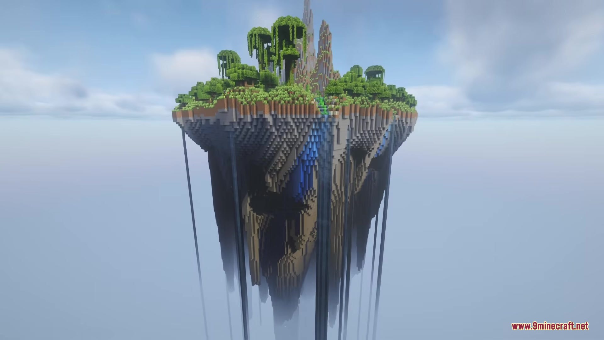 Reverse Eon Mod Screenshot 4 A majestic floating island with waterfalls pouring down into the clouds