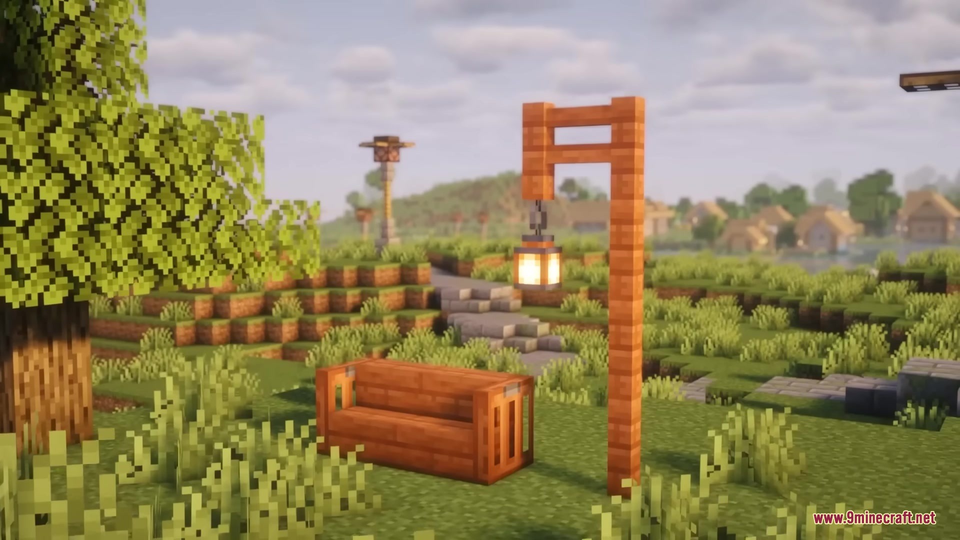 A wooden bench
