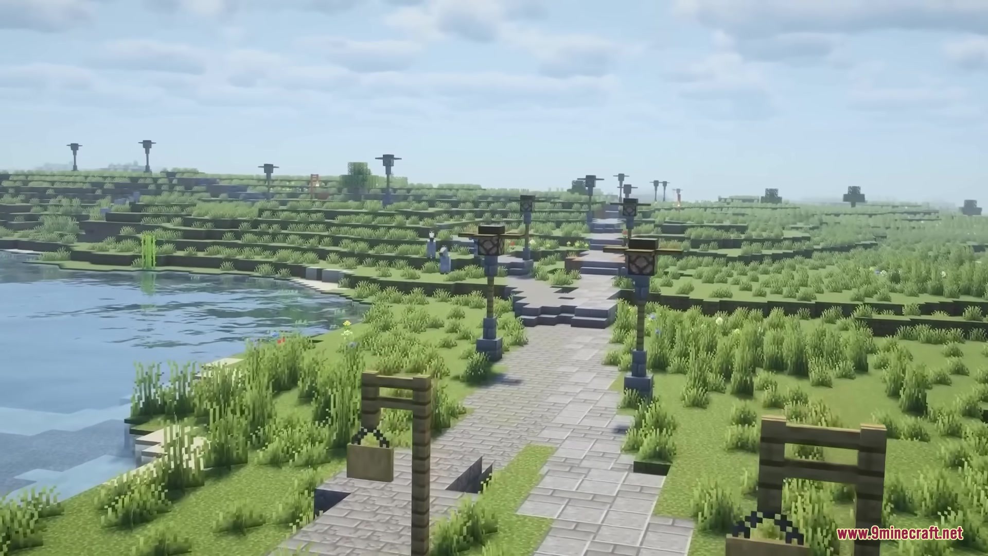 A stone brick path
