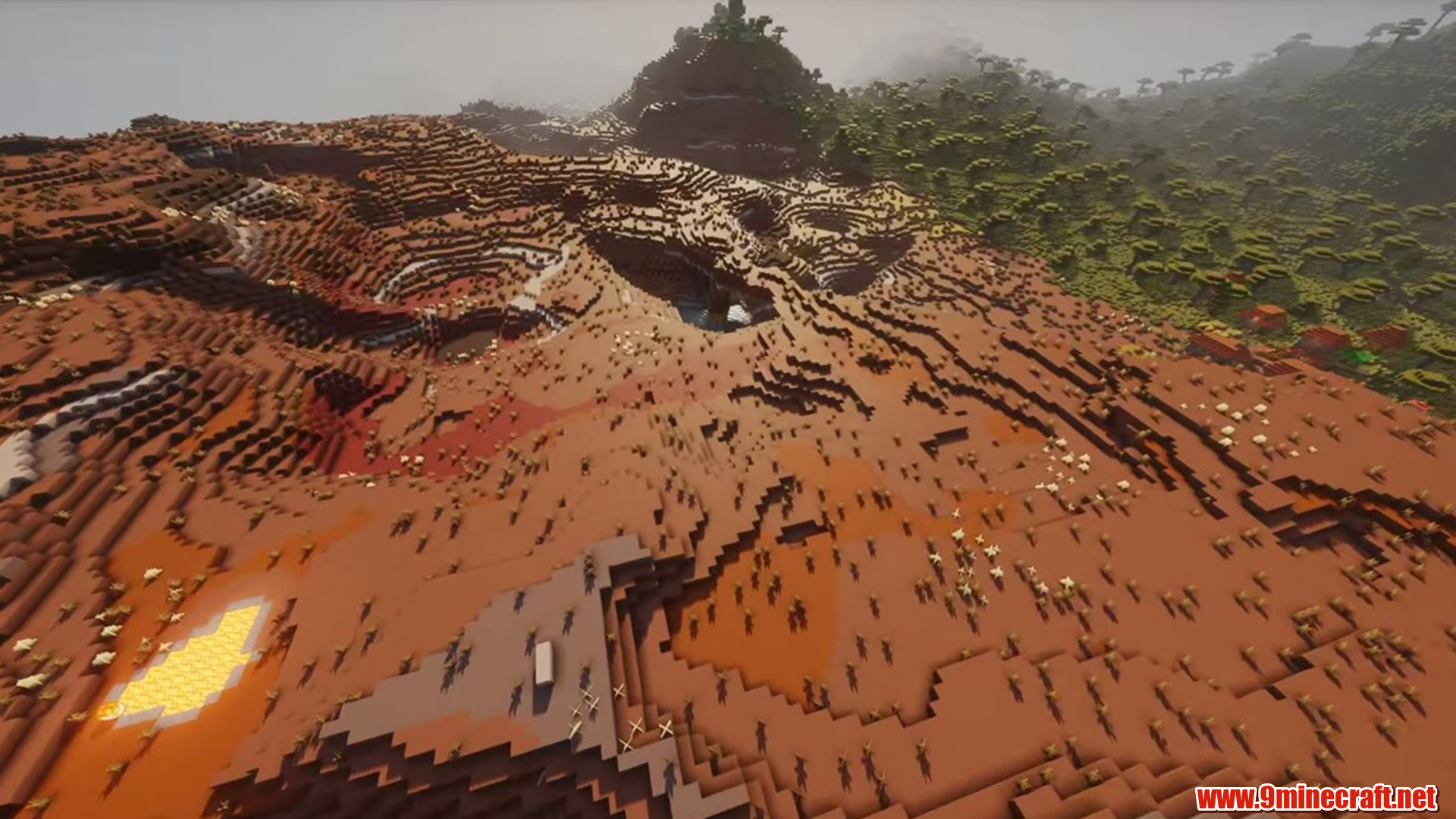 Perfect Flat Land Badlands Village Seed in Minecraft seed -8782942174814969948