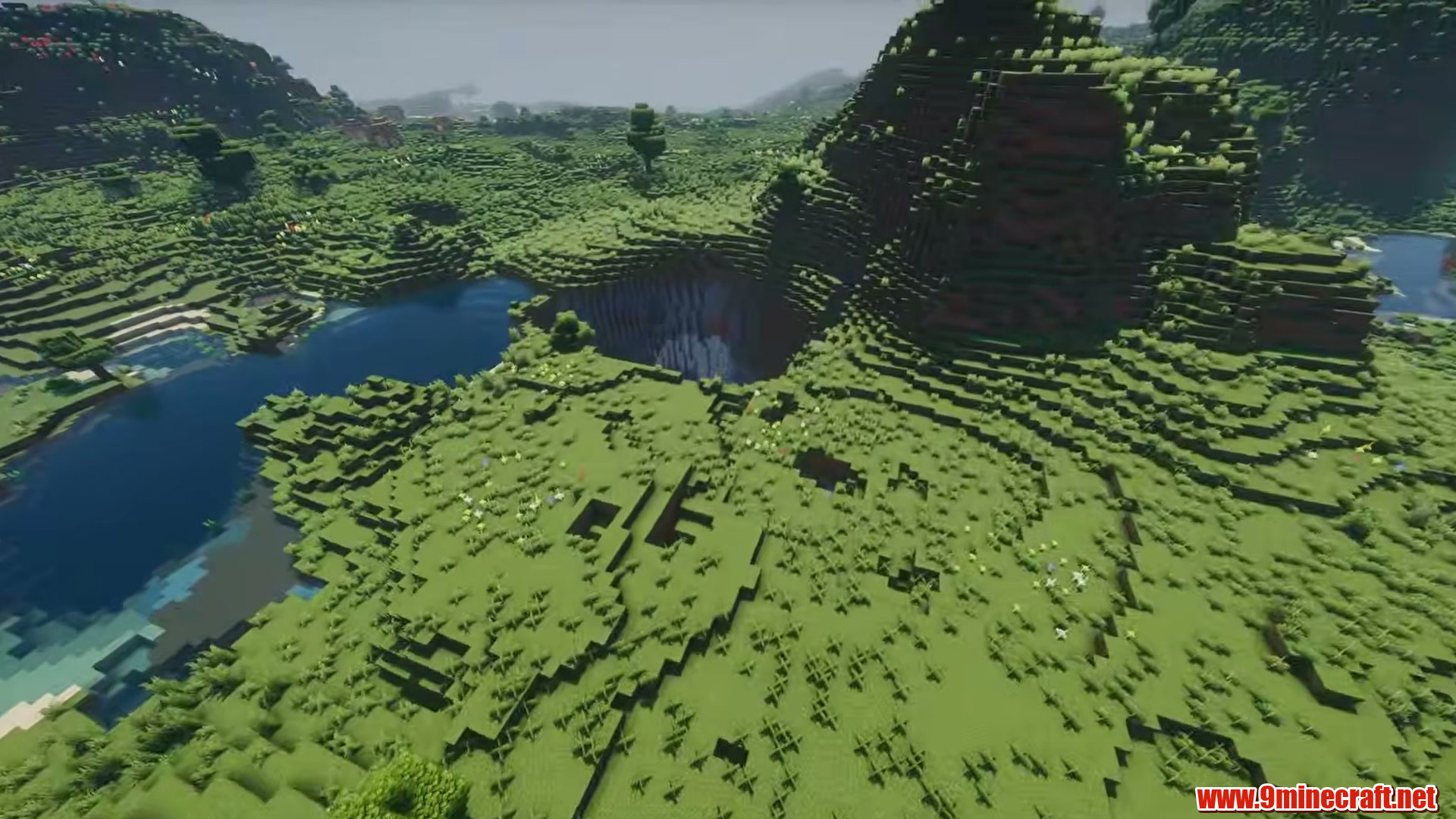 Massive Flat Sakura Hill in Minecraft seed 8213330934725948541