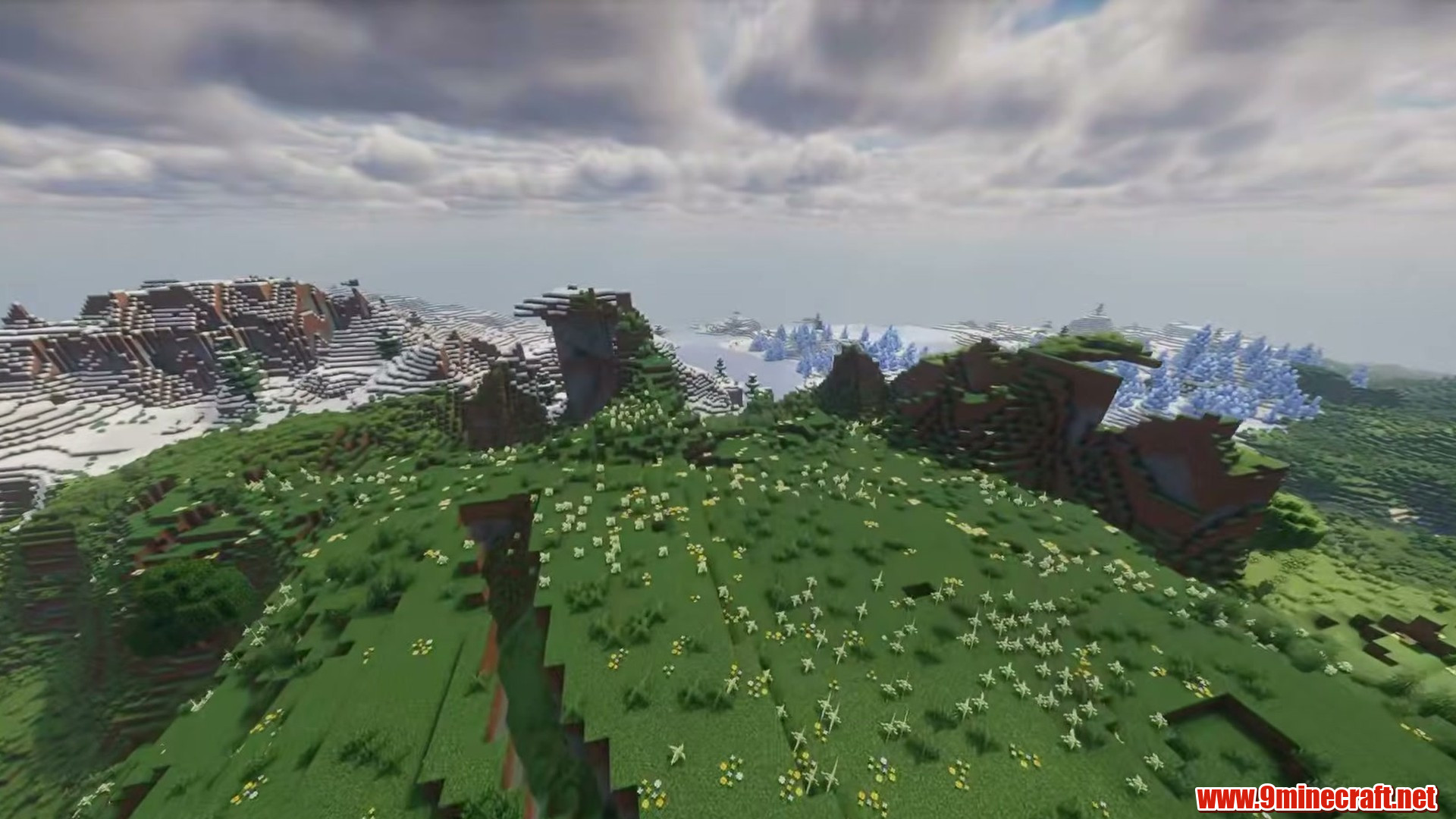 Flat Land Hilltops in Minecraft seed 7587457554127573087