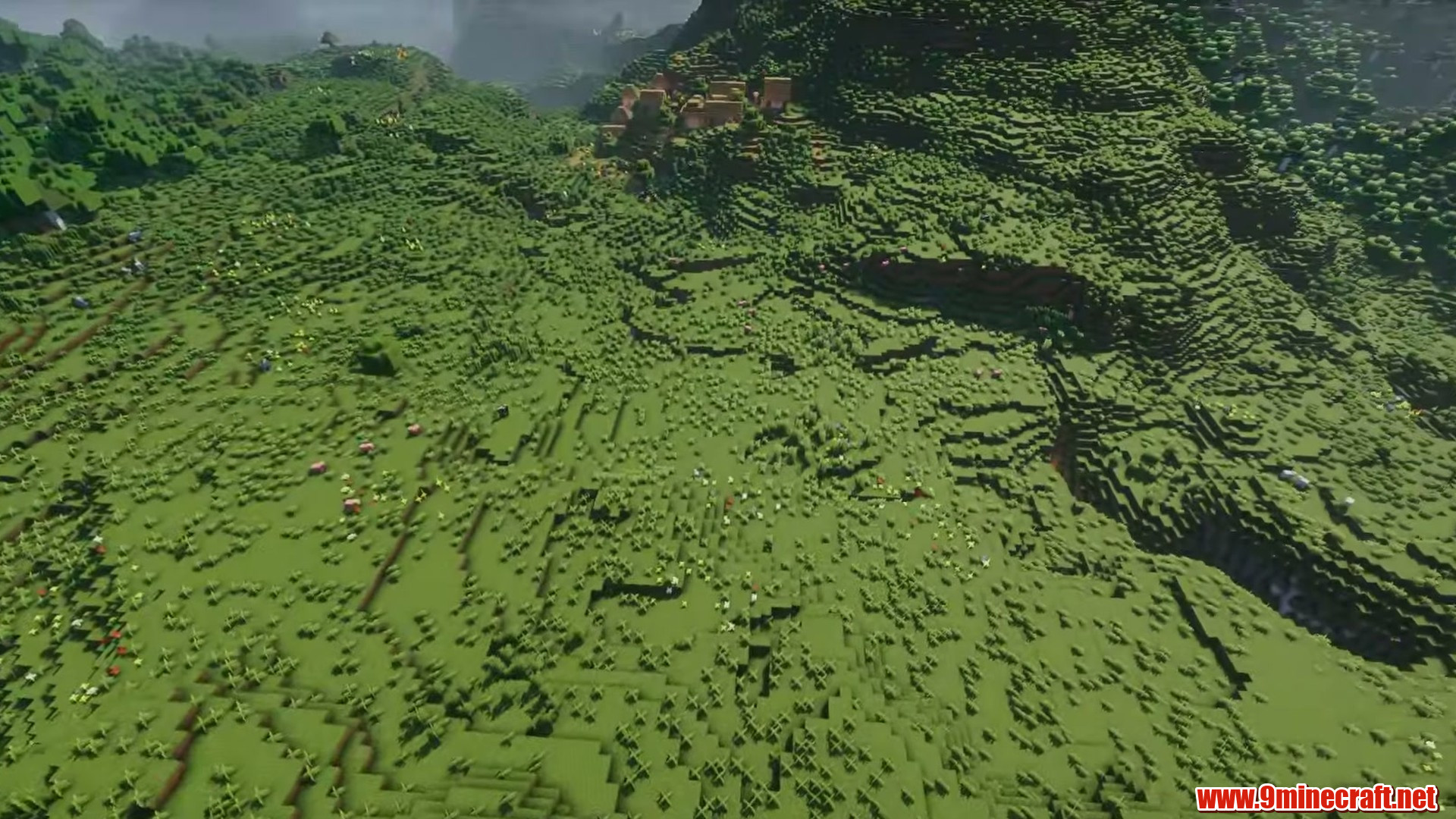 Mountain Village Plains in Minecraft seed -4640731270946204405