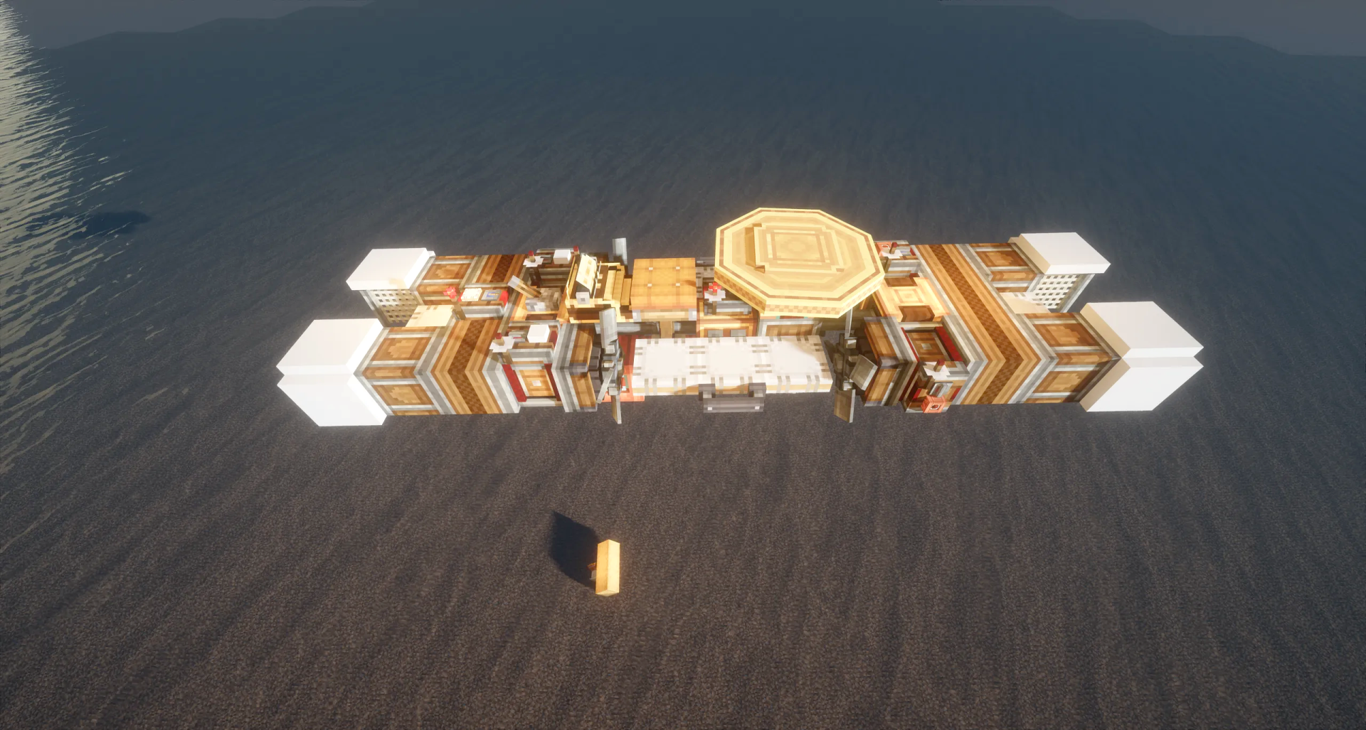 Saturn Diesel Powered Hover Bike Schematic Screenshots 2 A large mechanical hover bike with white thrusters floating over a dark landscape