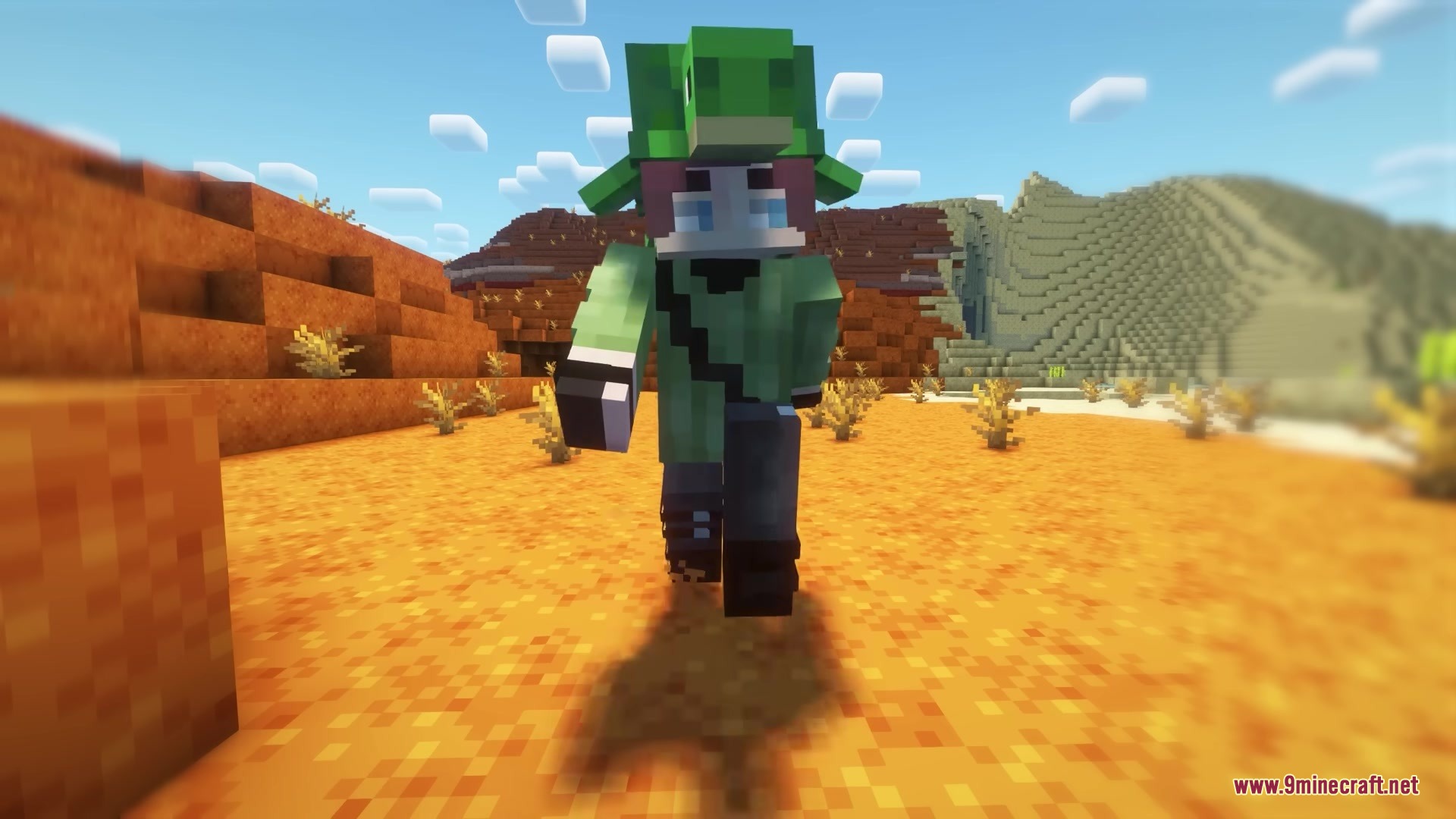 Silly Moves Resource Pack Screenshot 9 Minecraft character showcasing a running animation from the Silly Moves resource pack