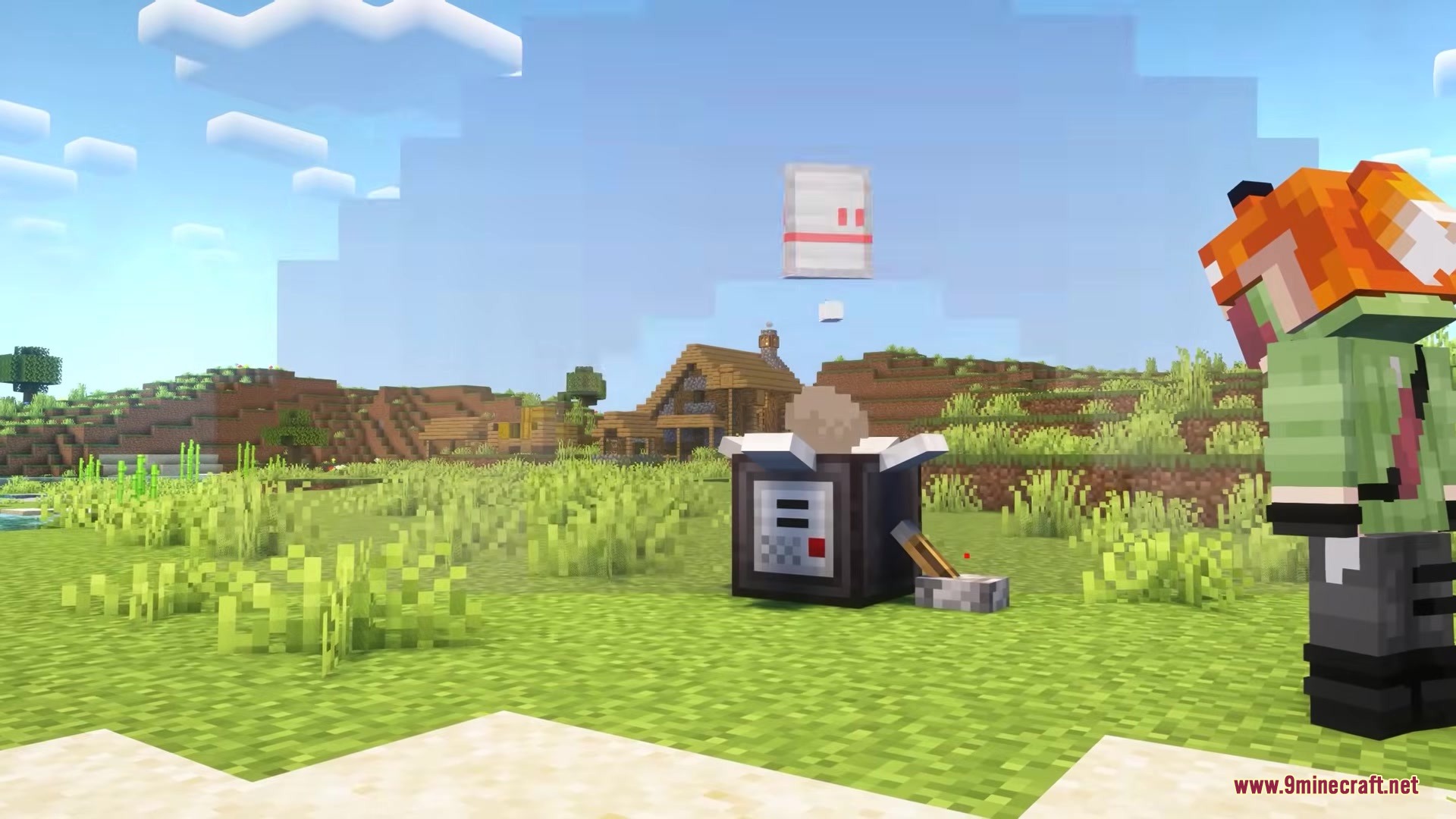 Simple Missles Mod Screenshot 5 A player launches a rocket using the Simple Missles Mod launch pad