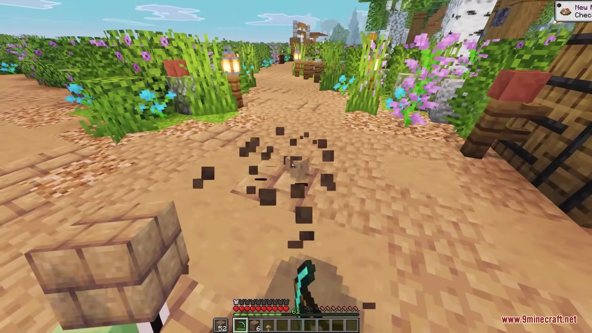 Simple Swap Mod Screenshot 5 A player uses Simple Swap Mod to replace blocks on a garden path