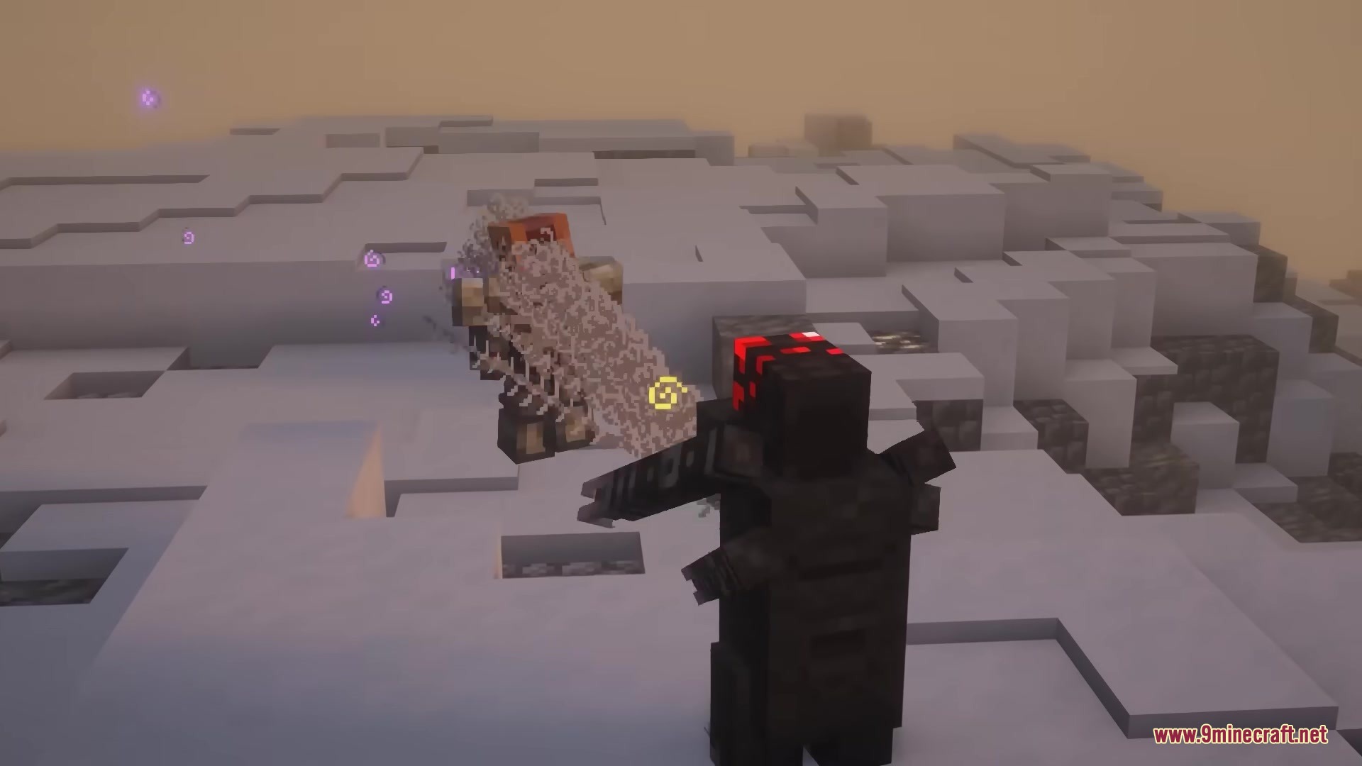 Skarrier Mobs Mod Screenshot 10 The Dragger mob shoots a web snare at a player in the snow